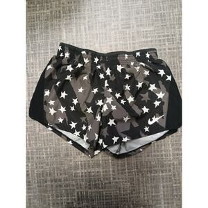 Nike Lined Running Shorts Small Black/White/Gray Stars & Stripes Dri Fit
